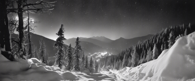 498823 a snowy mountain forest at night in italy during W xl 1024 v1 0