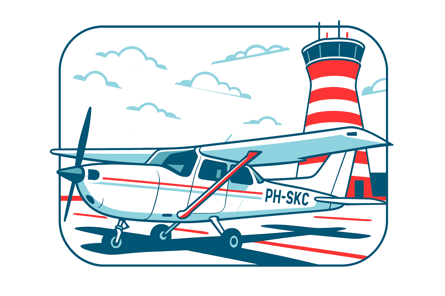C172 tower red flat 1