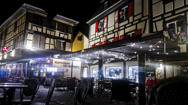 Obernai Street in the eveneing