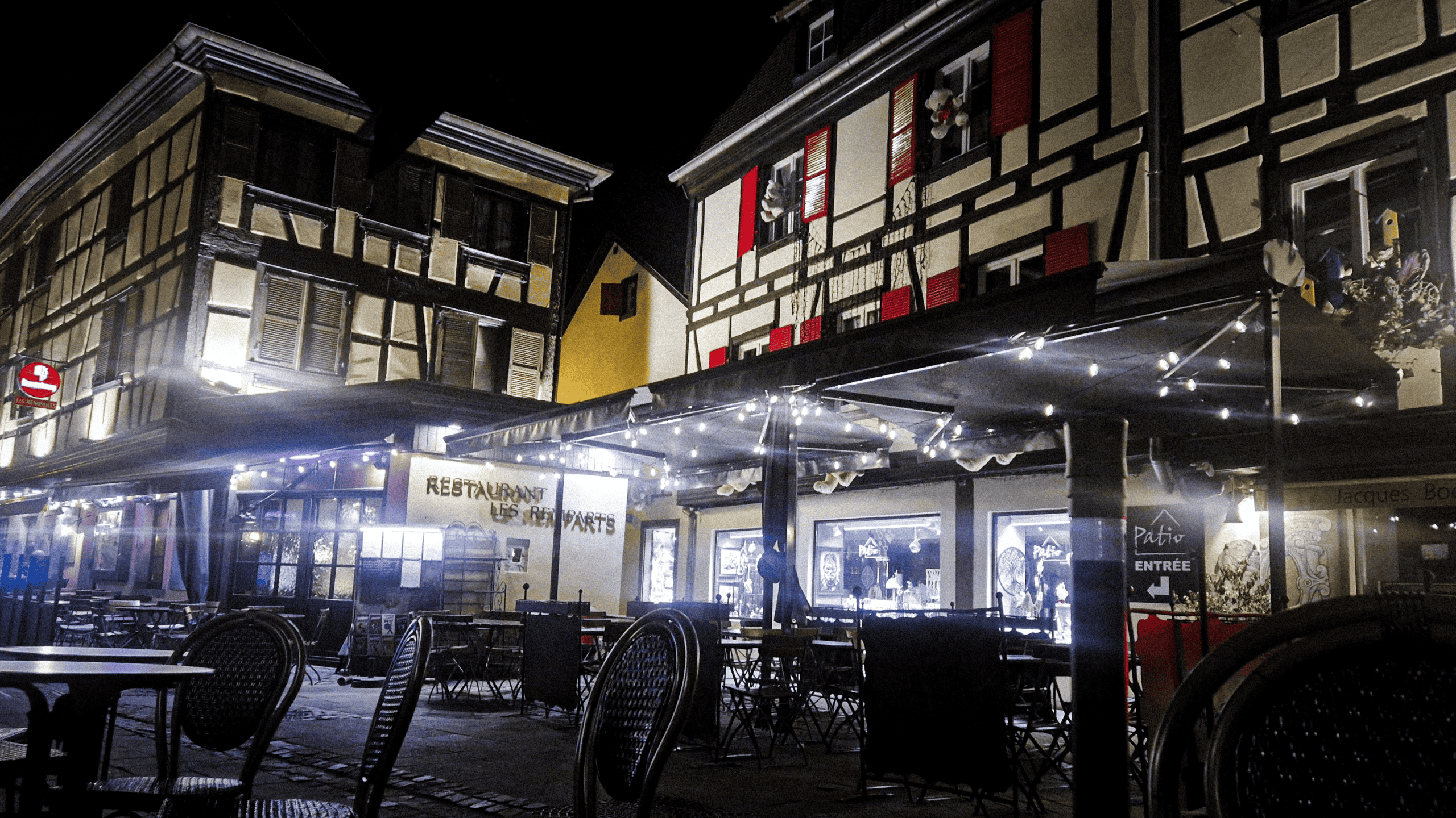 Obernai Street in the eveneing